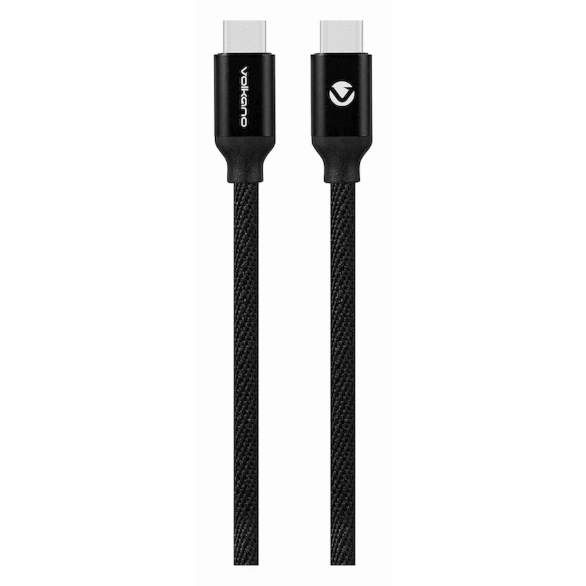 Volkano Weave Series Type-C to Type-C Cable (1.2m, 60w) - Black - Image 2