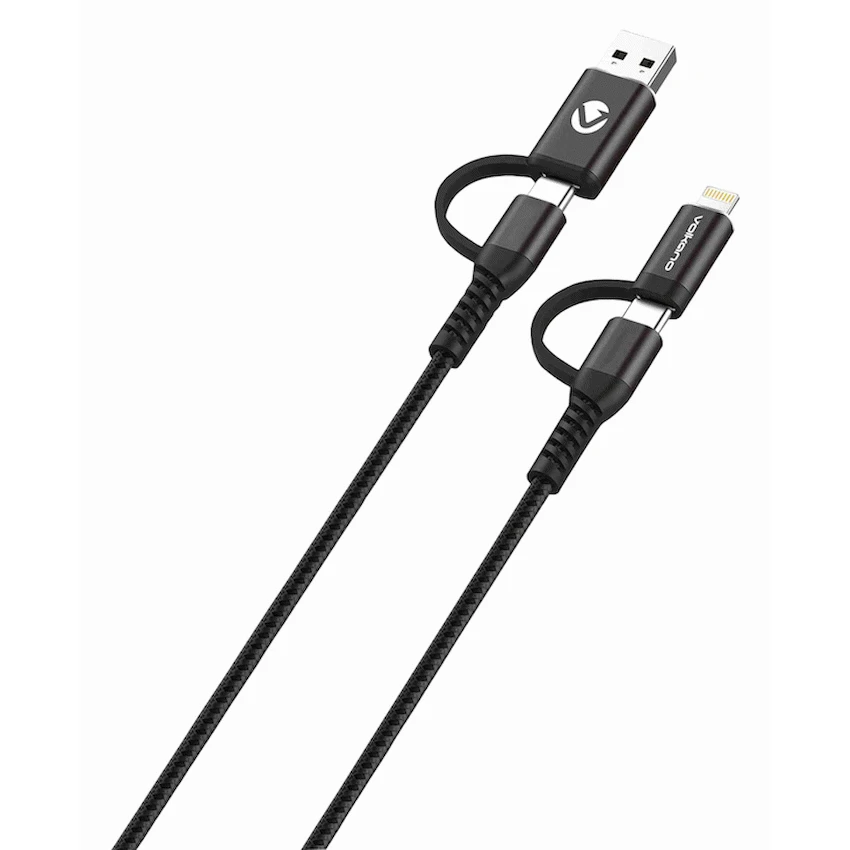 Volkano Weave Series 4-in-1 Charge & Data Cable 60w - 1.2m/4ft - Image 2