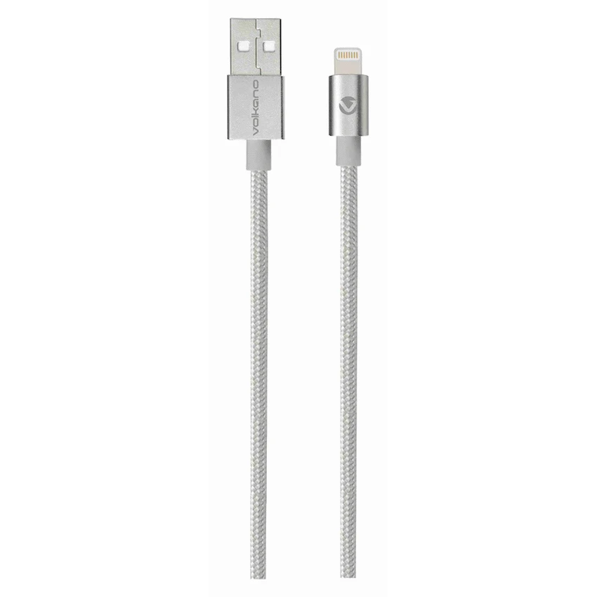 Volkano Strike Series 1.2m MFI Lightning Charge/Data Cable - Silver