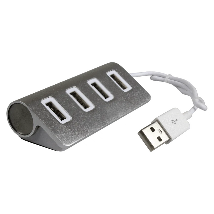 Volkano Pivot series 4 port USB Hub - silver