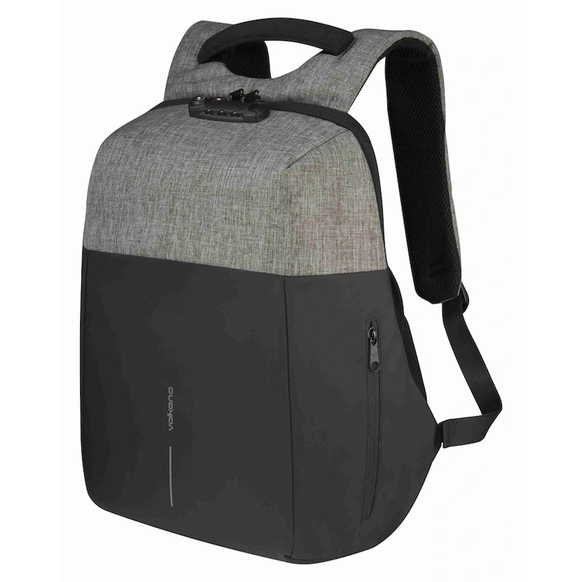 Volkano Smart Deux Laptop Backpack - Black/Lt Grey - Image 2