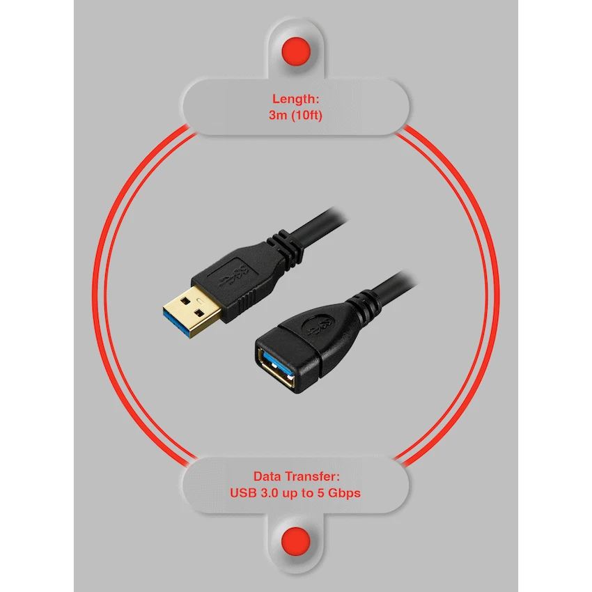 VolkanoX Data Series USB 3.0 Extension 3m - Image 3