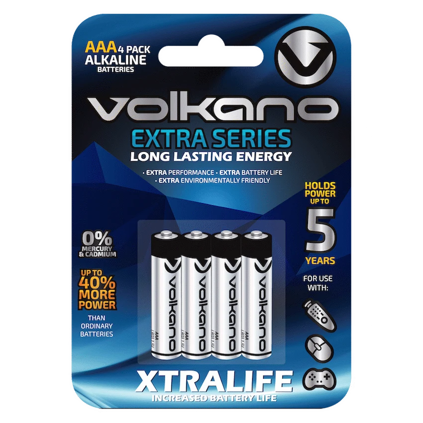 Volkano Extra series Alkaline Batteries AAA pack of 4 - Image 2