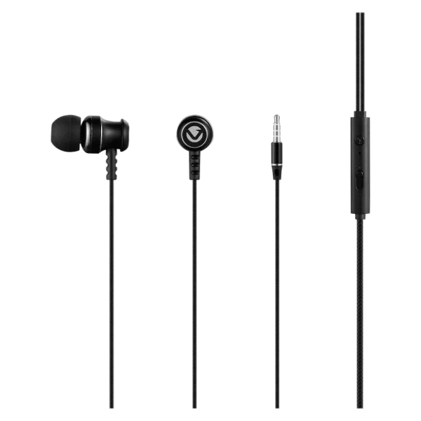 Volkano Earphones with Mic - STANNIC SERIES - Black - Image 2