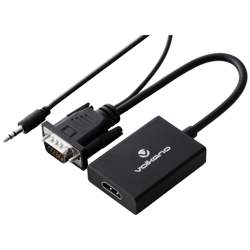 Volkano Append series VGA male to HDMI female converter, 10cm cable, with Sound