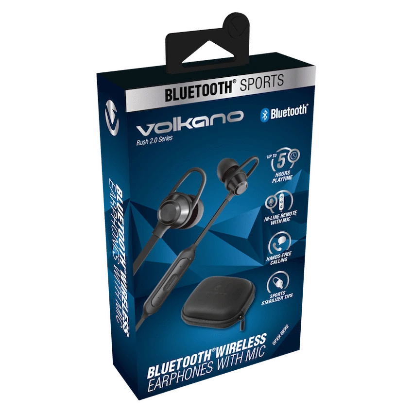 Volkano Rush 2.0 Bluetooth Earphones - Black - Image 2