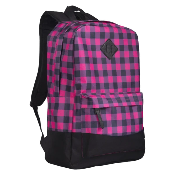 Volkano Daily Grind 18" Backpack - Pink Plaid