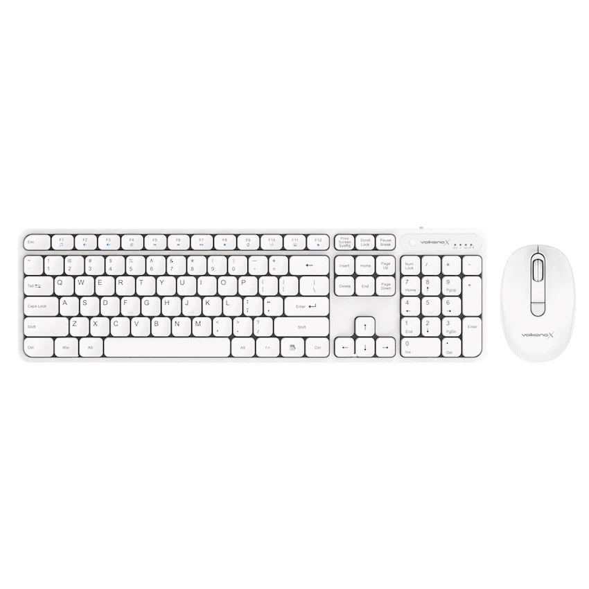 VolkanoX Garnet Bluetooth Wireless Keyboard and Mouse Combo - White - Image 2