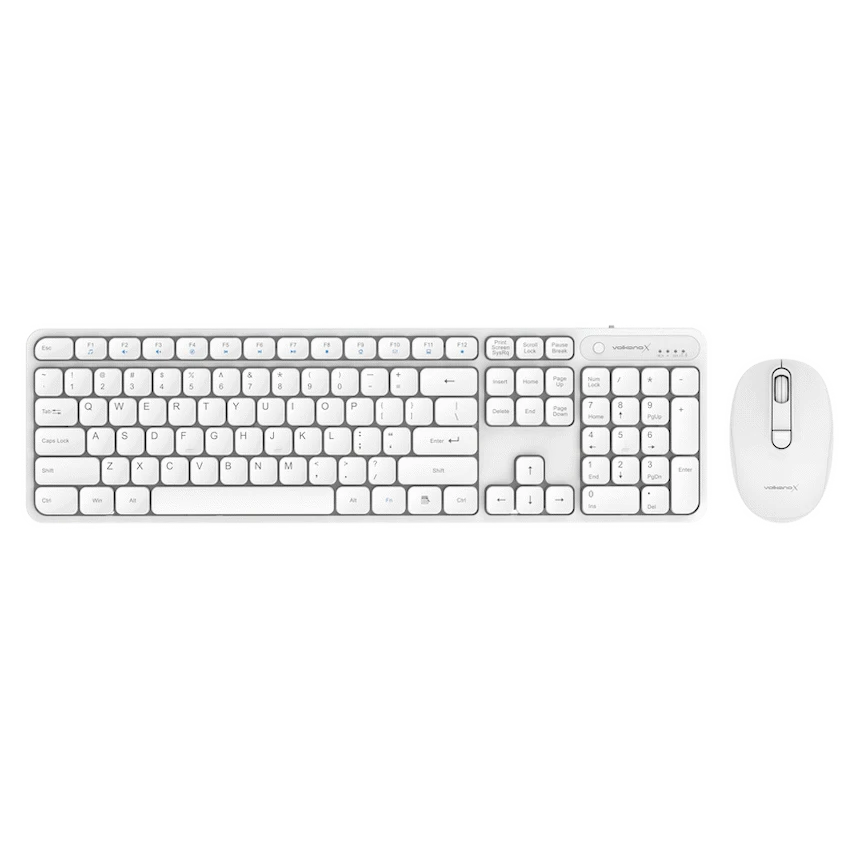 VolkanoX Garnet Bluetooth Wireless Keyboard and Mouse Combo - White - Image 3