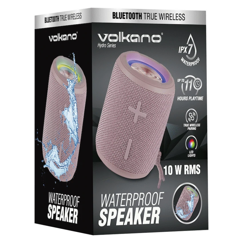 Volkano Hydro Series IPX7 Bluetooth Speaker - Pink - Image 3