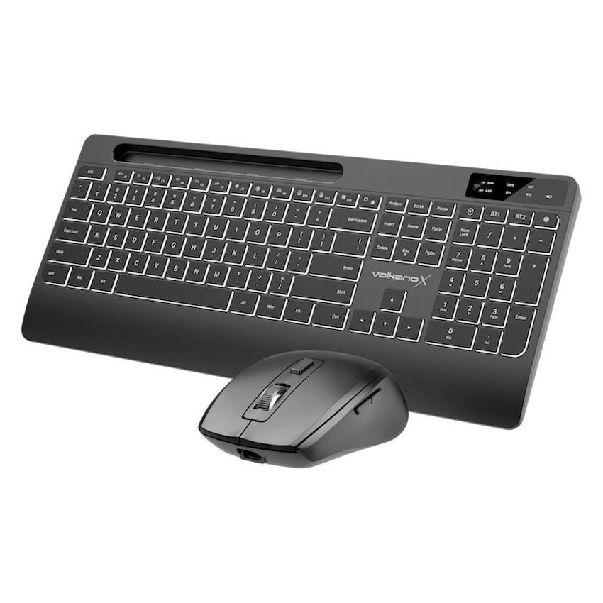 VolkanoX Gem Bluetooth Wireless Keyboard and Mouse - Black - Image 2