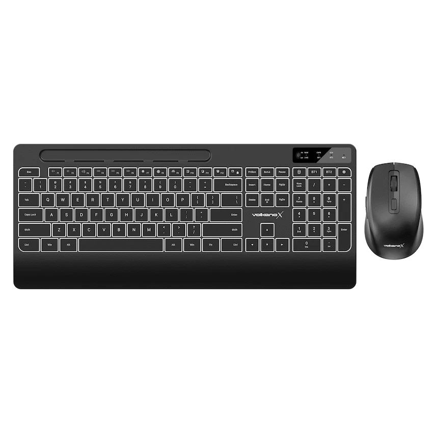 VolkanoX Gem Bluetooth Wireless Keyboard and Mouse - Black - Image 3