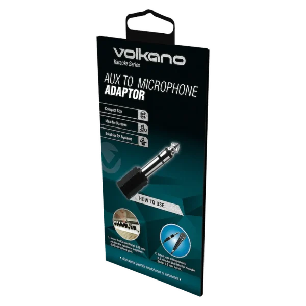 Volkano Karaoke Series 3.5 mm Female to 6.35 mm Male Adapter - Image 2