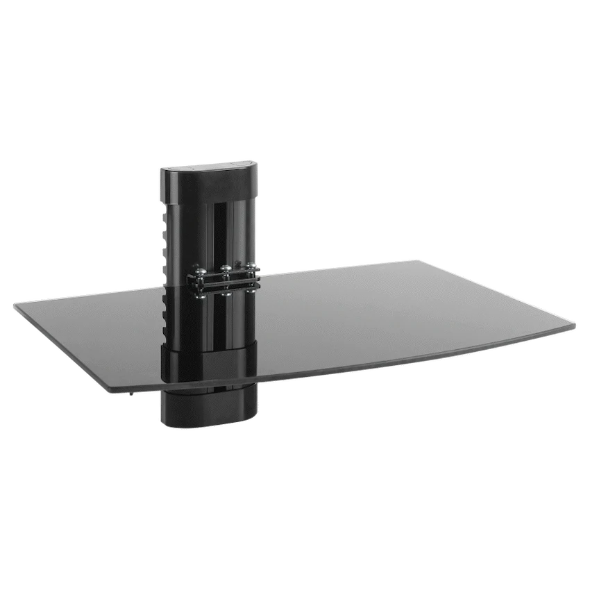 Volkano Steel Series Aluminium, Steel and Tempered Glass Single Shelf Unit