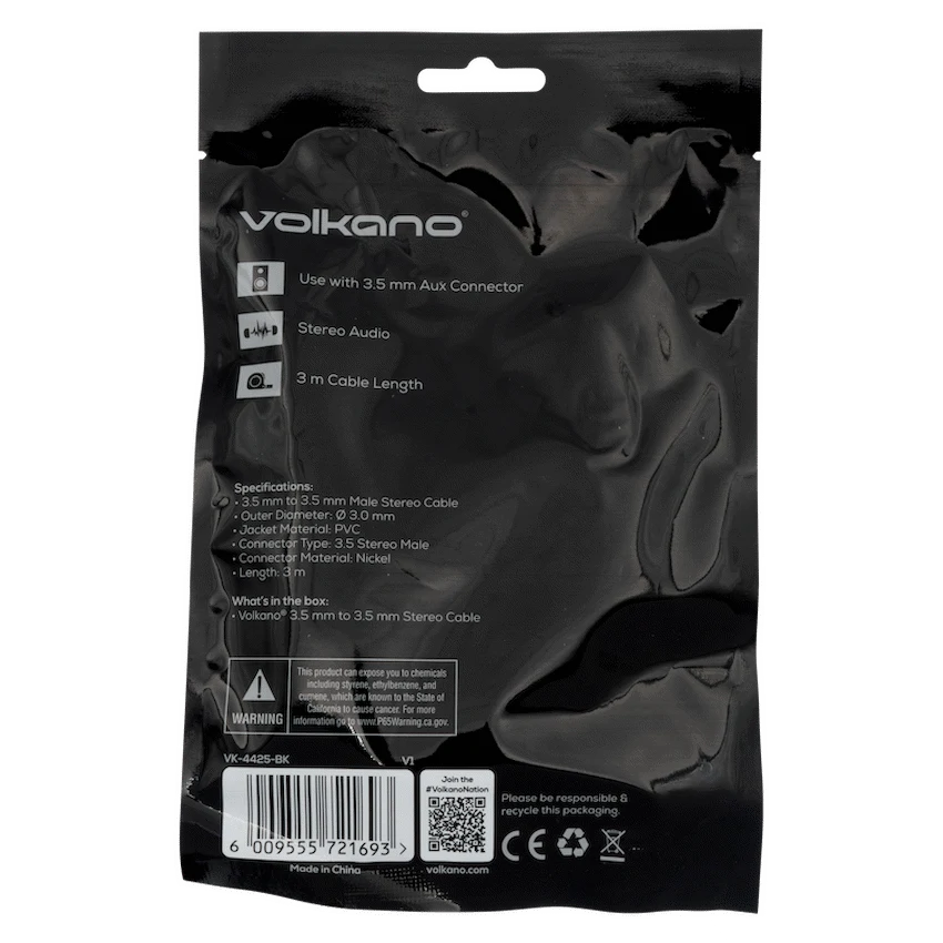 Volkano 3.5mm to 3.5mm Stereo Cable 3m - Image 3