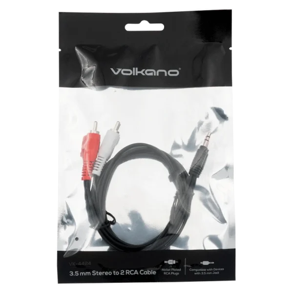 Volkano 3.5mm AUX Stereo to 2 RCA Lead - 1.2m - Image 2