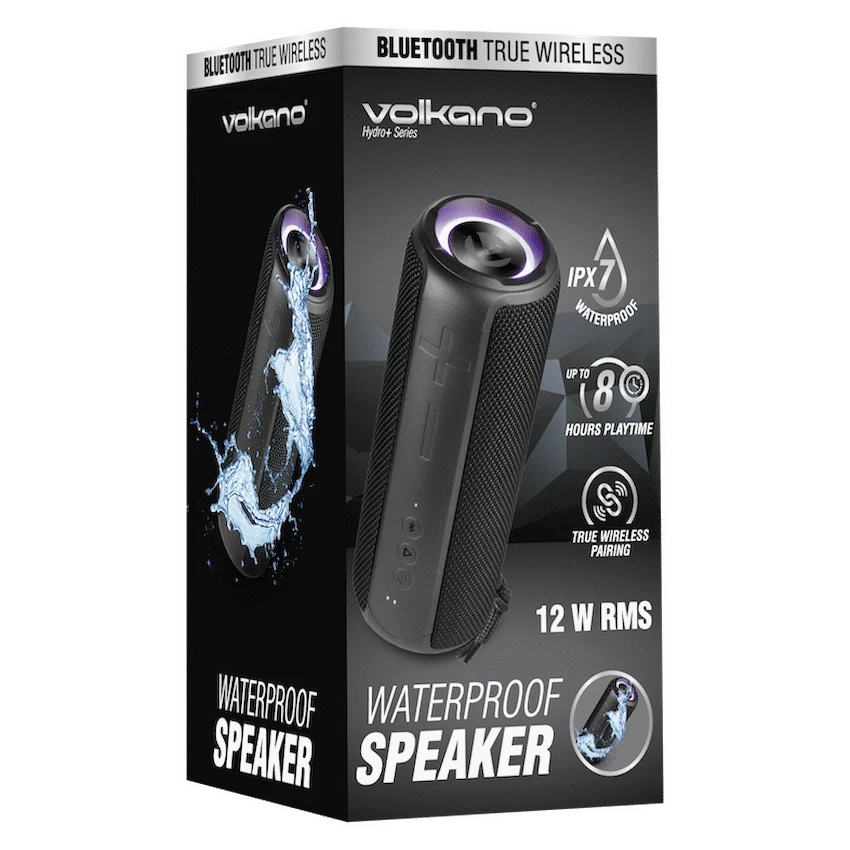 Volkano Hydro + Series  IPX7 Bluetooth Speaker - Black - Image 2