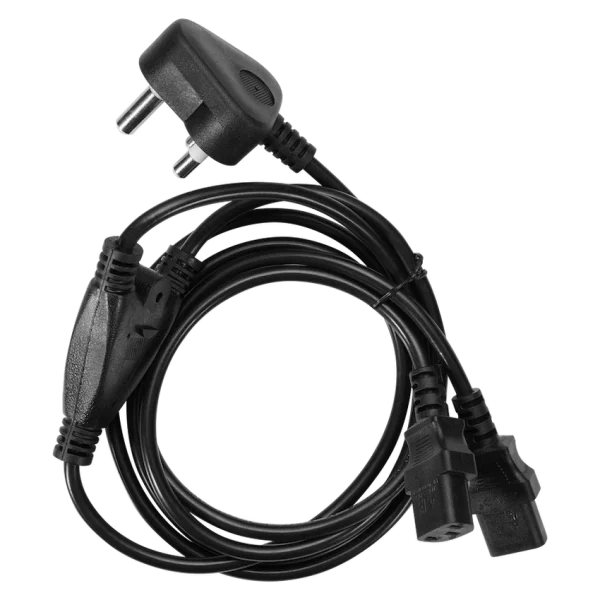 Volkano Presto Series Double 3 Pin IEC Power Cable 1.8m 10a - Black - Image 2
