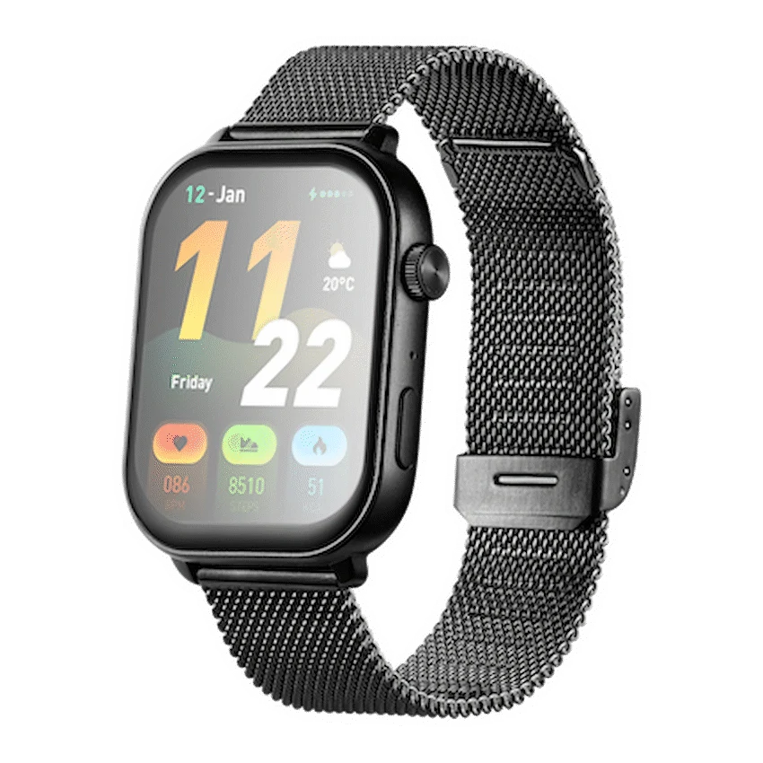 Volkano Trinity Series Smartwatch with Metal Mesh Strap - Black - Image 2