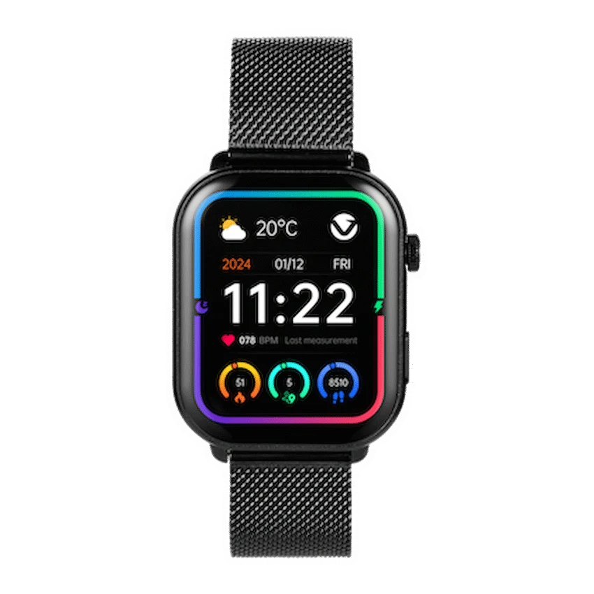 Volkano Trinity Series Smartwatch with Metal Mesh Strap - Black - Image 3