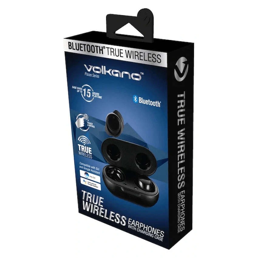 Volkano Pico 2.0 Series True Wireless BT Earphone + Case - Black - Image 2