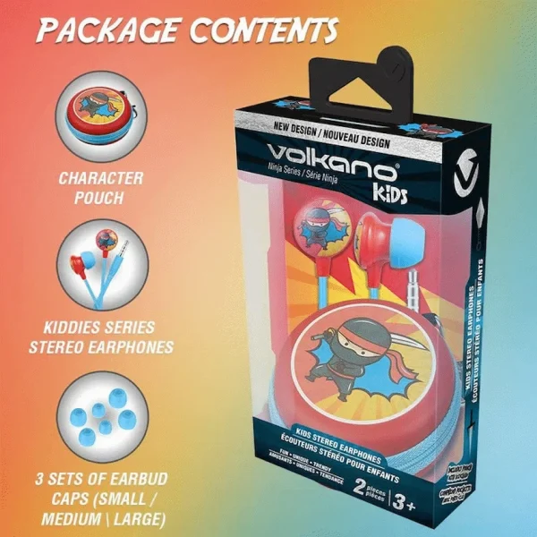 Volkano Kiddies Series Earphones with Keychain - Ninja - Image 3