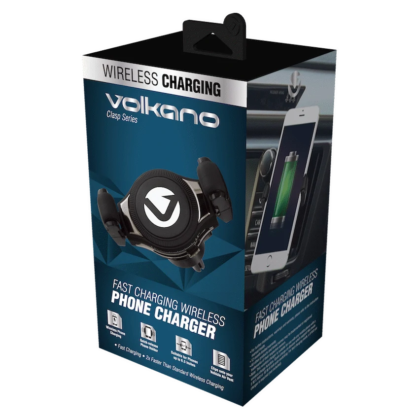 Volkano Clasp Series 10w Wireless Quick Charge Car Phone Holder - Vent - Image 2