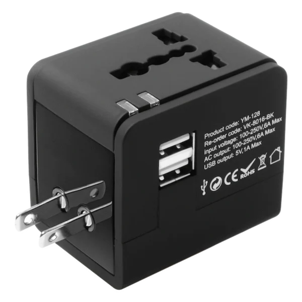 Volkano International Series travel adaptor plug with 2 USB charge ports - Image 2