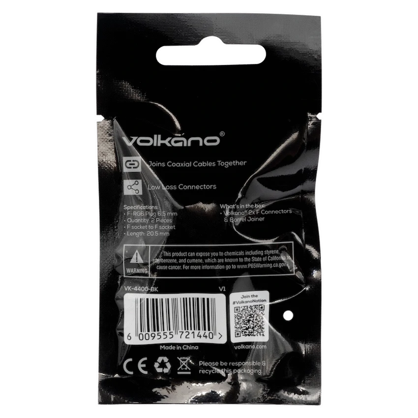 Volkano 2x F Connector & Barrel Joiner - Image 3
