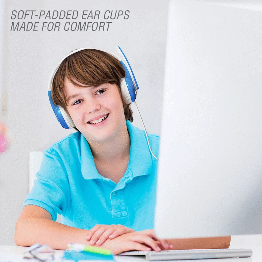 Volkano Kids Chat Junior series headset with mic - Blue - Image 3