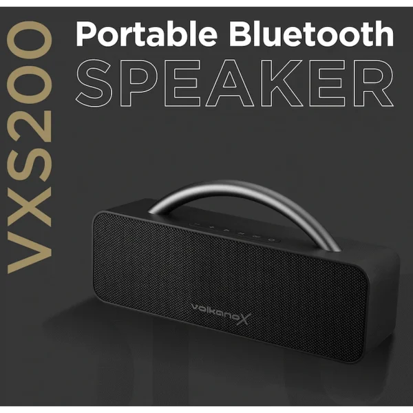 VolkanoX VXS200 Portable Bluetooth Speaker - Black - Image 3