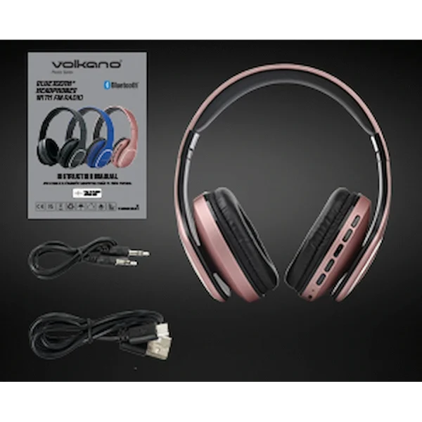 Volkano Phonic Series Bluetooth Full-Size Headphones - Rose Gold - Image 9