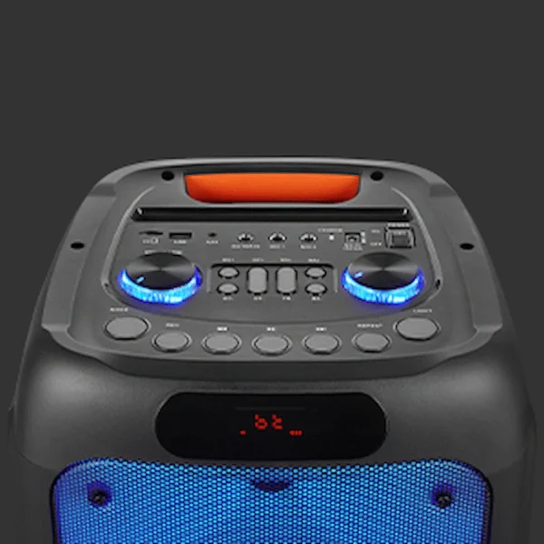 Volkano Helios Series Dual 8" Party Speaker with Microphone & Light Effects - Image 2