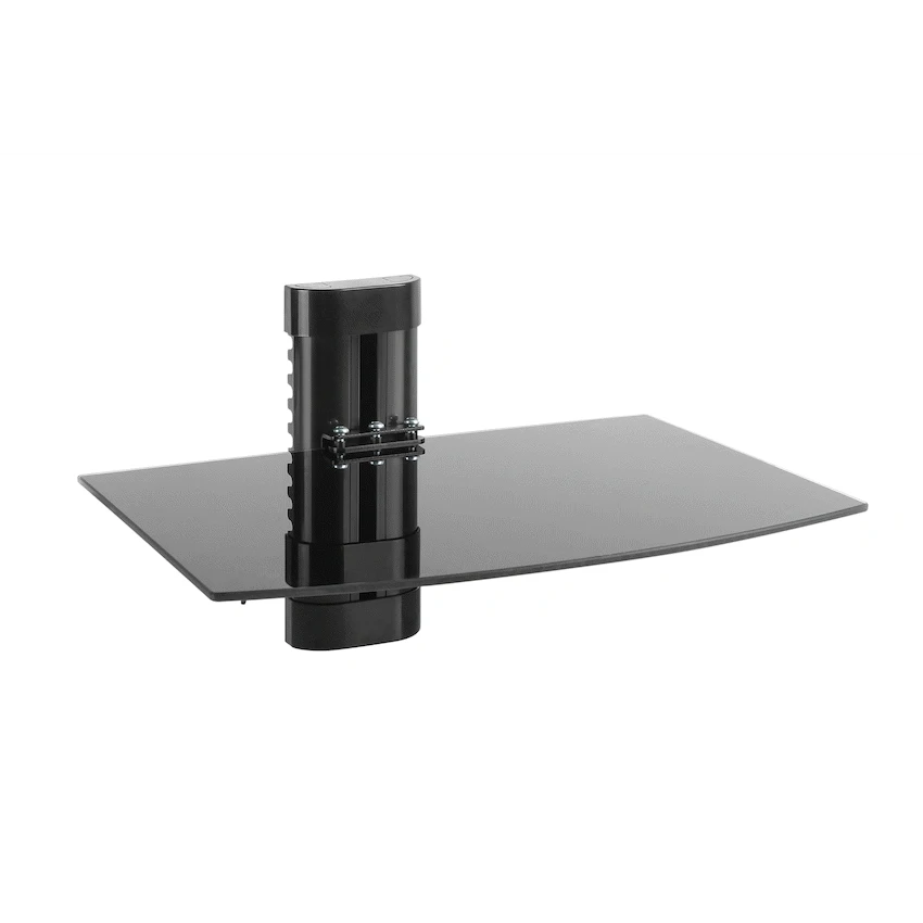Volkano Steel Series Aluminium, Steel and Tempered Glass Single Shelf Unit - Image 2