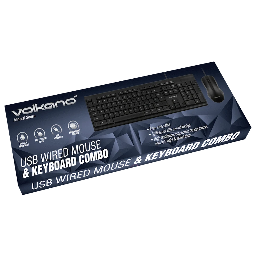 Volkano Mineral Series USB Wired Mouse and Keyboard Combo - Image 2