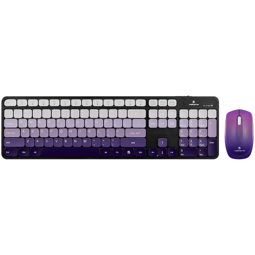 Volkano Prism Series Bluetooth Wireless Keyboard and Mouse - Purple