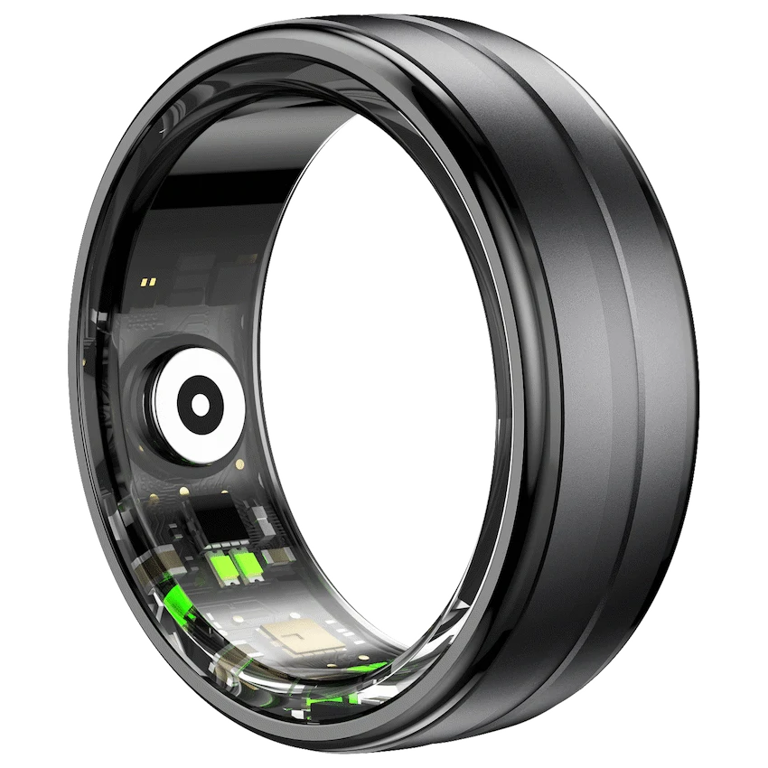 Volkano Ring Series Smart Ring with Charge Case - Black 20.6mm