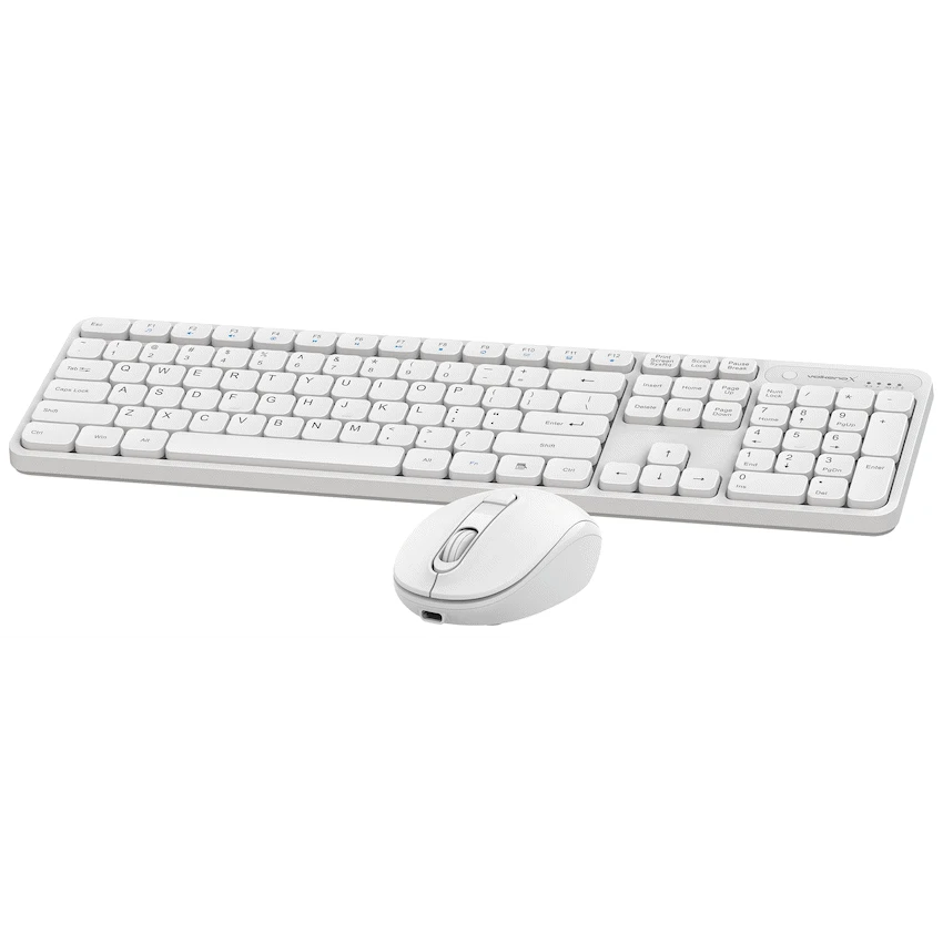 VolkanoX Garnet Bluetooth Wireless Keyboard and Mouse Combo - White