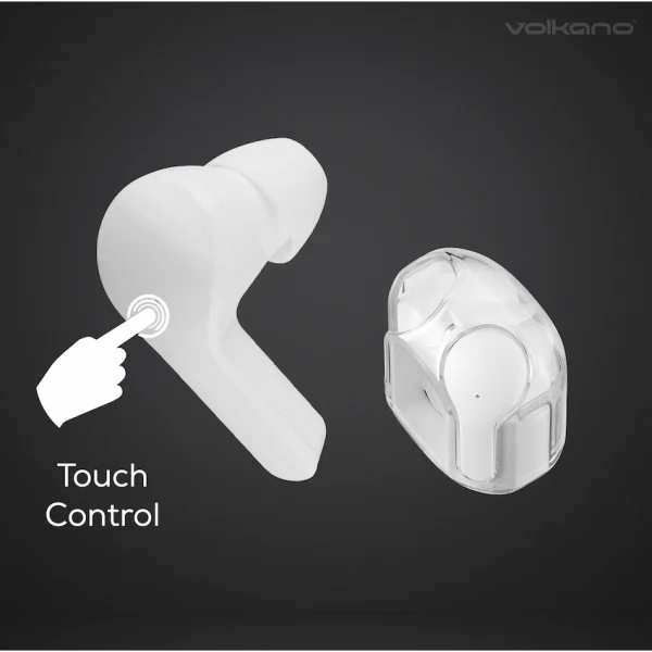 Volkano Crystalline Series TWS Earphone - White - Hardbox - Image 3