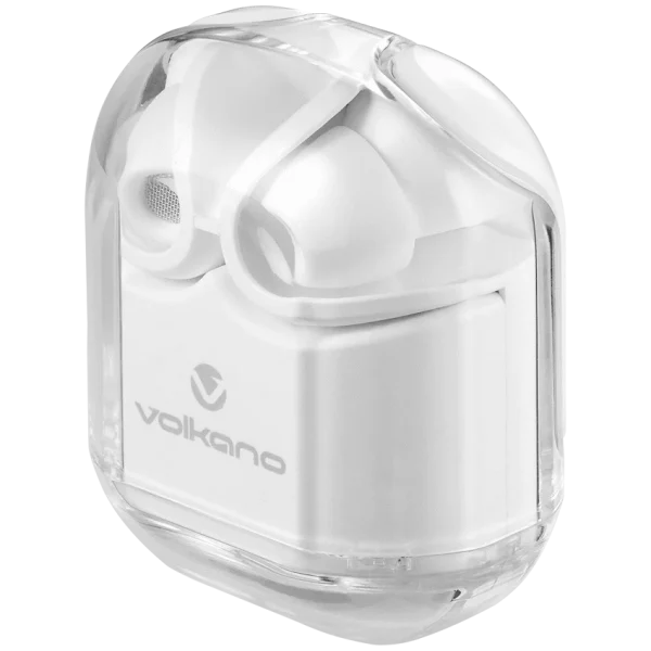 Volkano Crystalline Series TWS Earphone - White - Hardbox