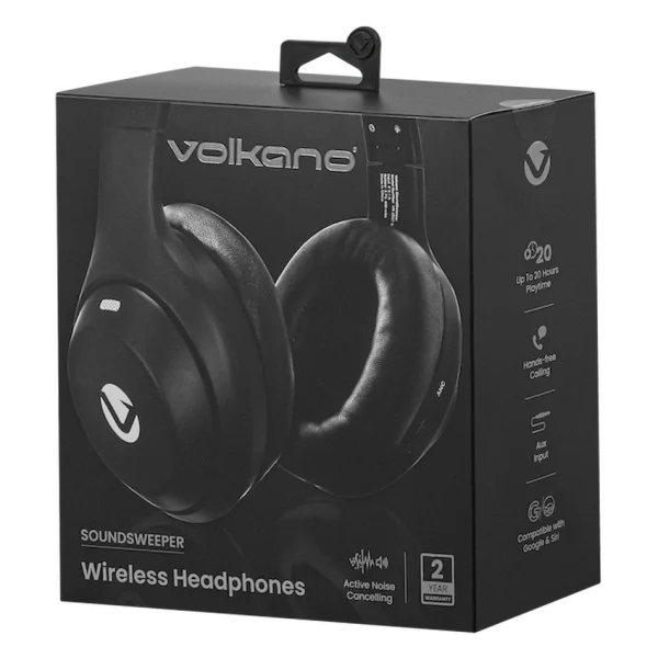 Volkano SoundSweeper Series Active Noise Cancelling bluetooth Headphones - Black - Image 12