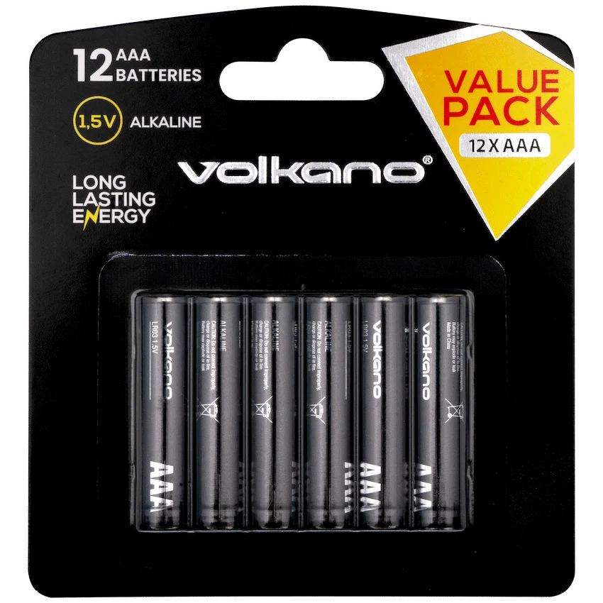 Volkano Extra AAA Batteries Value Pack of 12