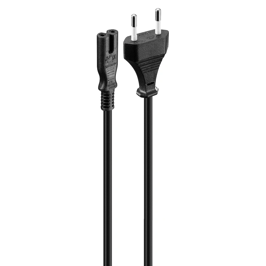 Volkano Presto Series Power Cable 2-Pin Figure 8 to Type-C Euro 1.2m 5a - Black - Image 2