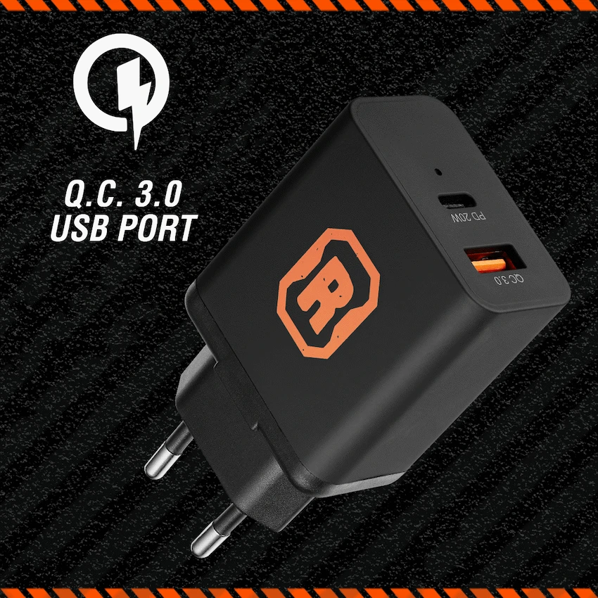 Rugged by Volkano Dual USB Wall Charger with QC3.0 and PD - Image 3