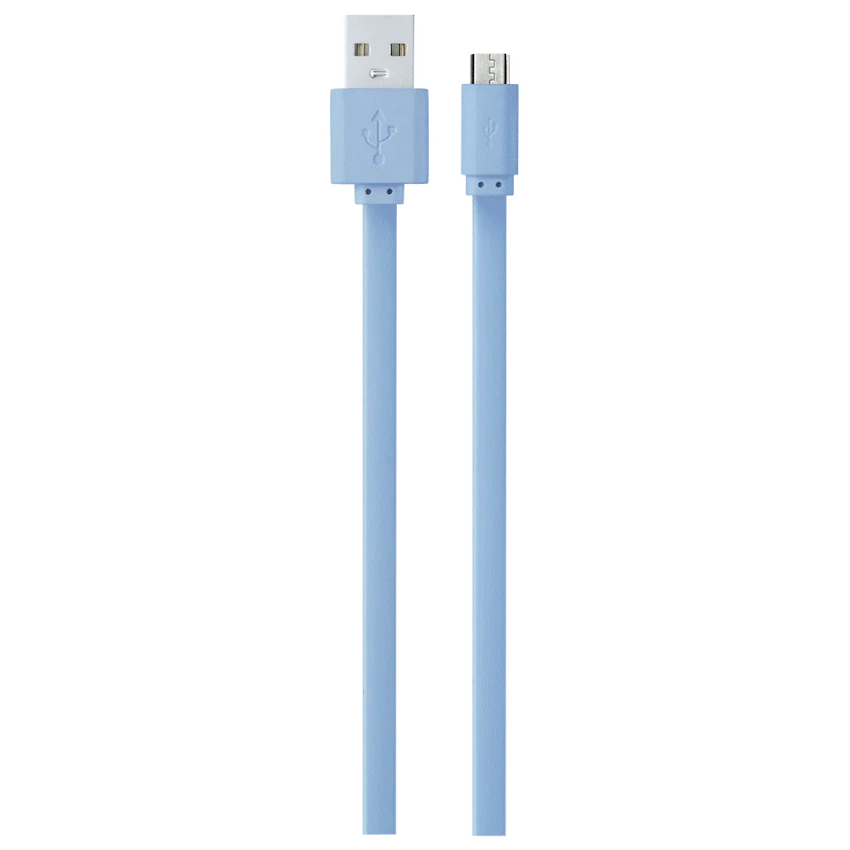 Volkano Micro USB Cable - Slim Series - Light Blue - Image 3